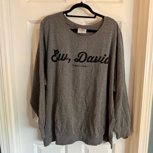 Torrid Schitts Creek ‘Ew, David’ Gray Crew Neck Sweater